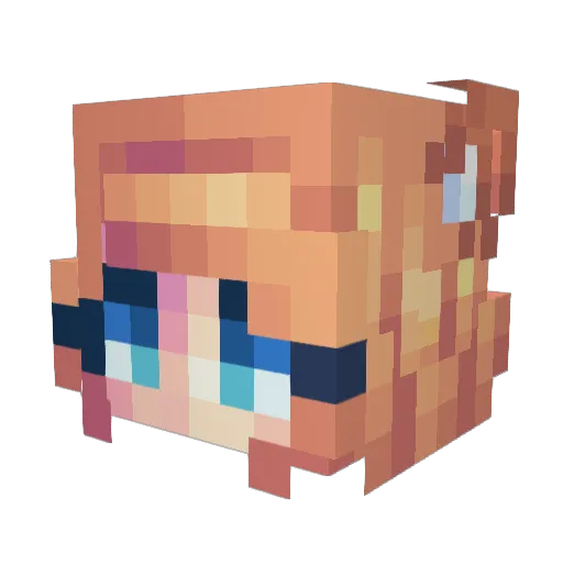 Suyhn Minecraft avatar head, 3D render