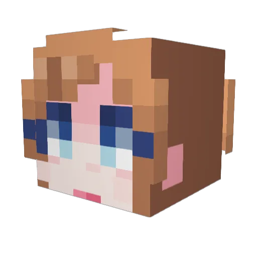 Suyya Minecraft avatar head, 3D render