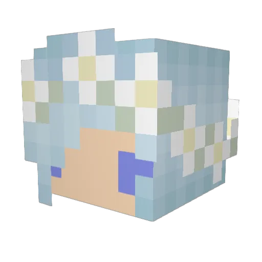 SuzStela Minecraft avatar head, 3D render