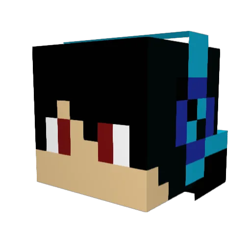 Suzhihong Minecraft avatar head, 3D render