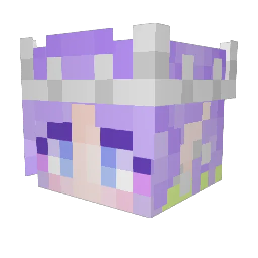 Suzukae Minecraft avatar head, 3D render
