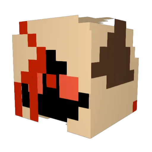 Suzukaka Minecraft avatar head, 3D render