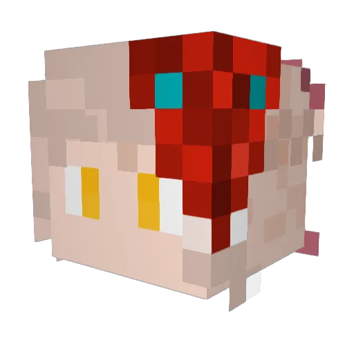 SuzukiNatsuki Minecraft avatar head, 3D render