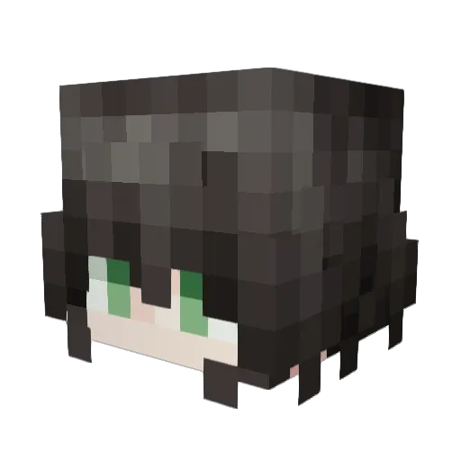 Suzukobell Minecraft avatar head, 3D render