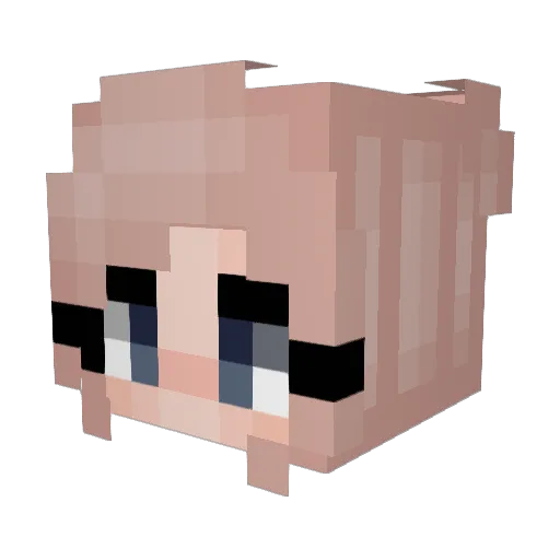 SuzyJK Minecraft avatar head, 3D render