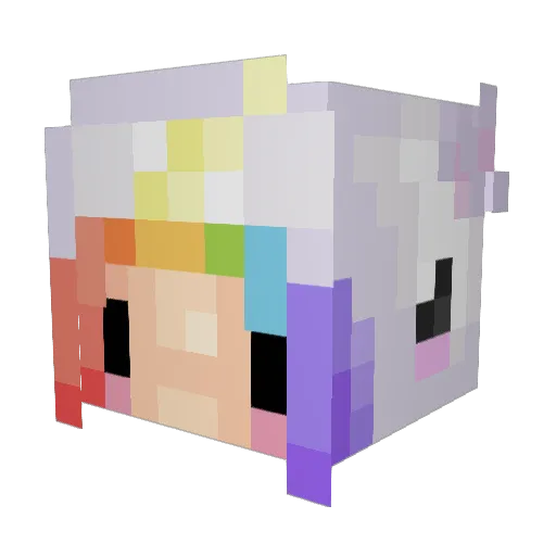 Suzzora Minecraft avatar head, 3D render
