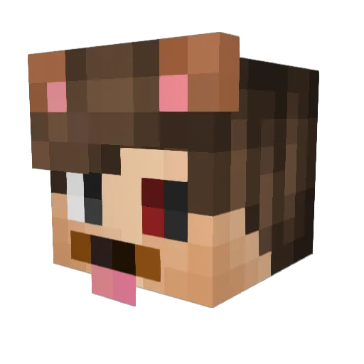Suzzsles Minecraft avatar head, 3D render