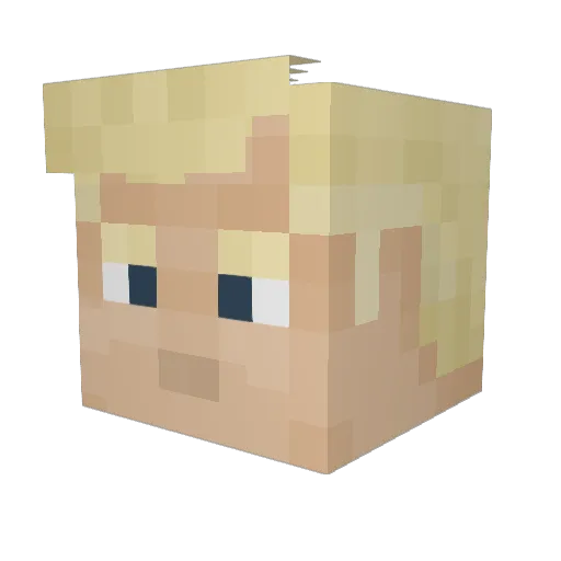 Svampusen Minecraft avatar head, 3D render