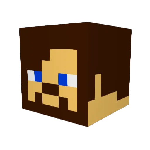 Svansnoodle Minecraft avatar head, 3D render