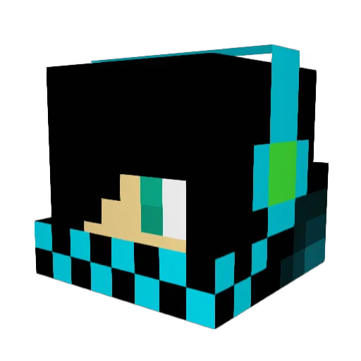 Svelta Minecraft avatar head, 3D render
