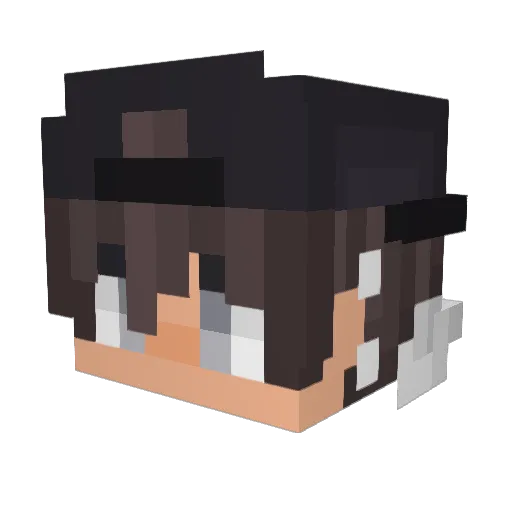 SvelterFall Minecraft avatar head, 3D render