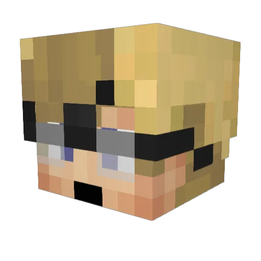 Sw33tR0llThief Minecraft avatar head, 3D render