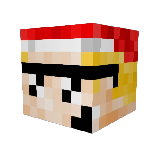 SwagK123 Minecraft avatar head, 3D render
