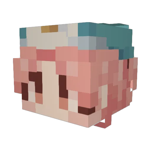 Swag_Princess_ Minecraft avatar head, 3D render