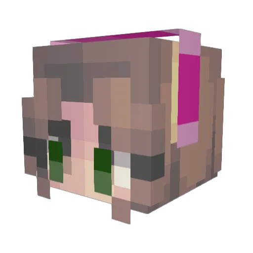 SwaggyPink34 Minecraft avatar head, 3D render