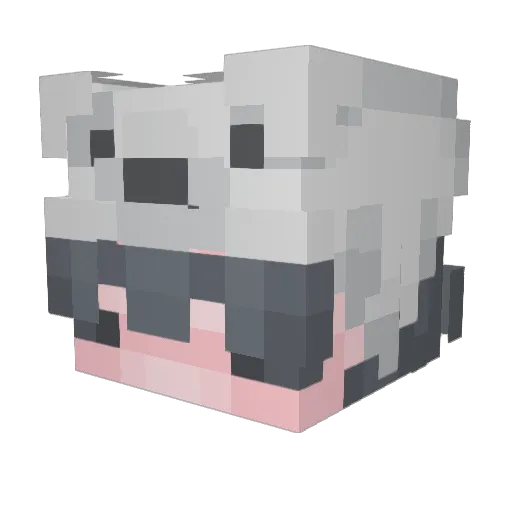 Swaked Minecraft avatar head, 3D render