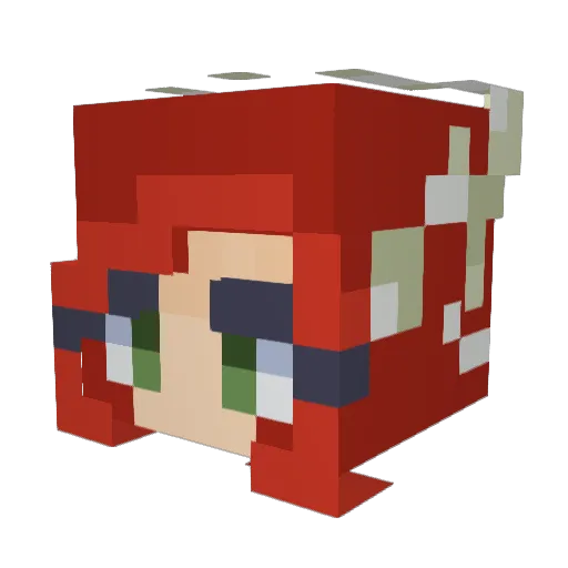 SwankyPeach Minecraft avatar head, 3D render