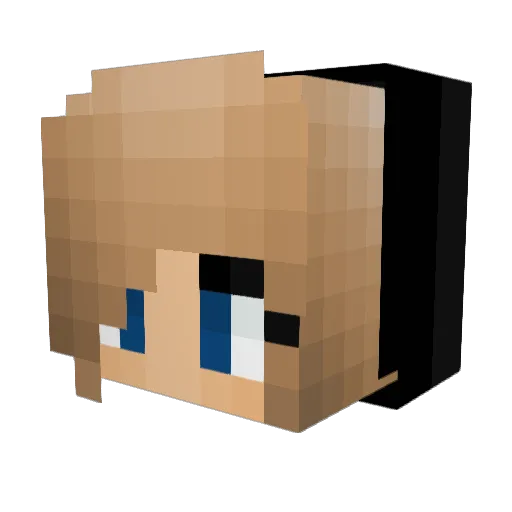 Swaqqy Minecraft avatar head, 3D render