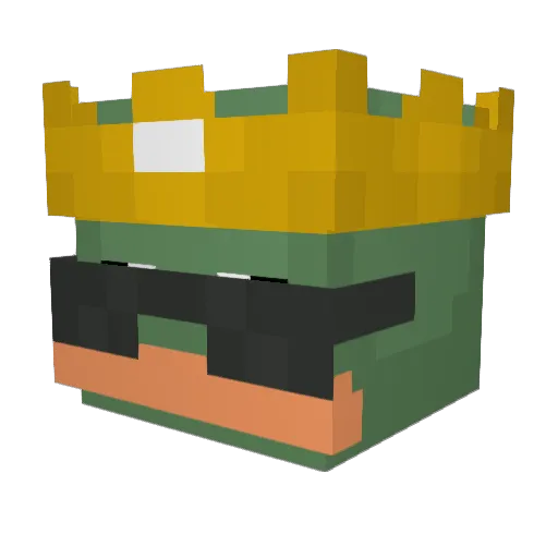 Swaque Minecraft avatar head, 3D render
