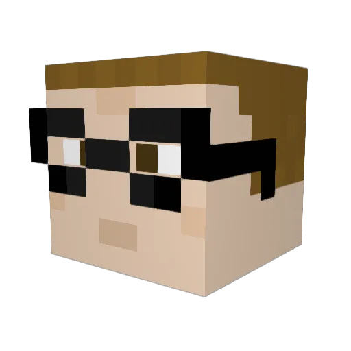 SwaseyCrazy Minecraft avatar head, 3D render