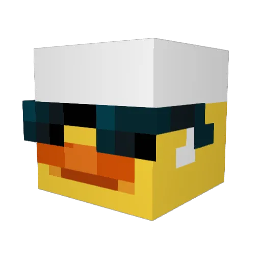 Swauz Minecraft avatar head, 3D render