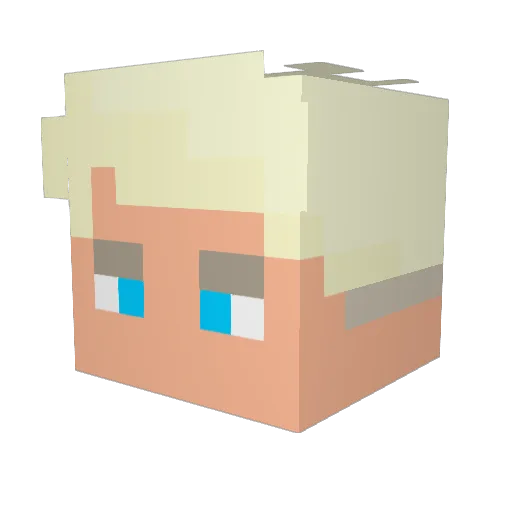 Swaxyxc Minecraft avatar head, 3D render