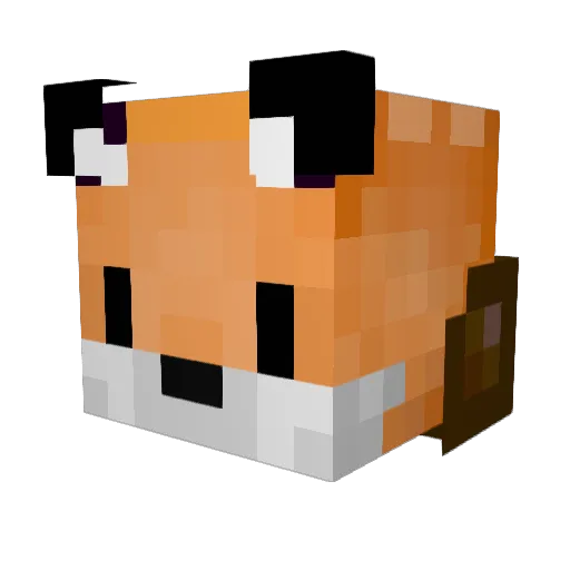 SweaterFox Minecraft avatar head, 3D render