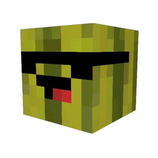 Sweatmlon Minecraft avatar head, 3D render