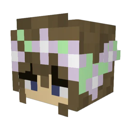 SweetBabyCee Minecraft avatar head, 3D render