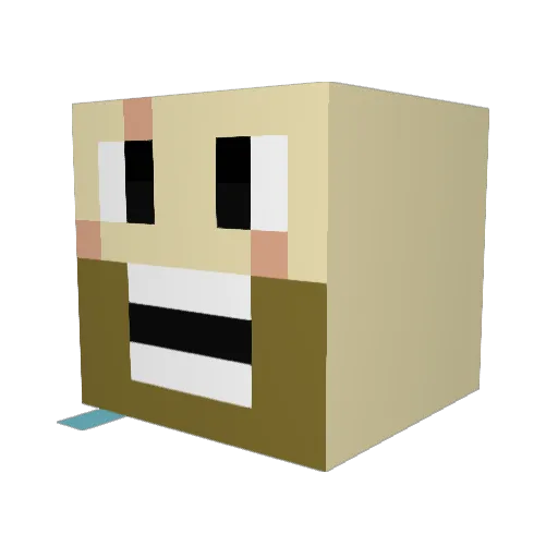 SweetBabyGsus Minecraft avatar head, 3D render