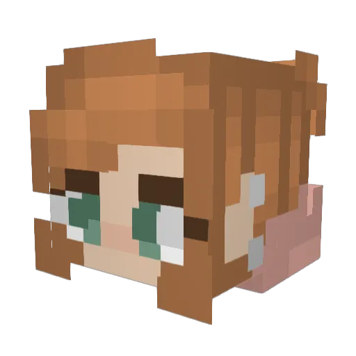 SweetBeanQueen Minecraft avatar head, 3D render