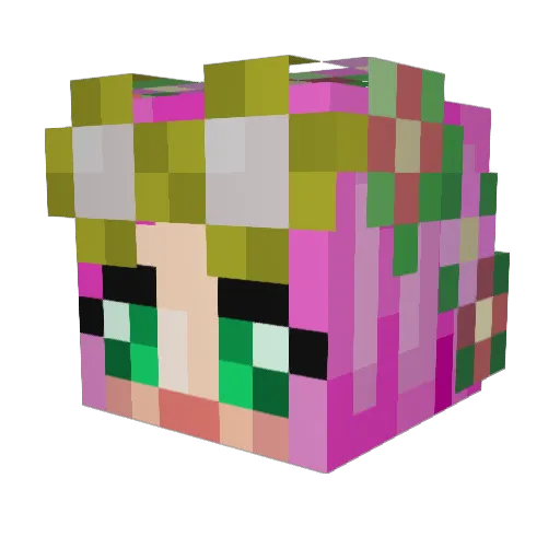 SweetFlowaz Minecraft avatar head, 3D render