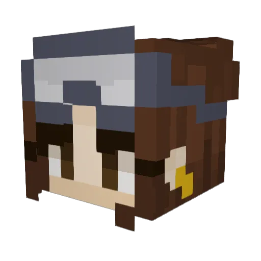 SweetMimosa Minecraft avatar head, 3D render