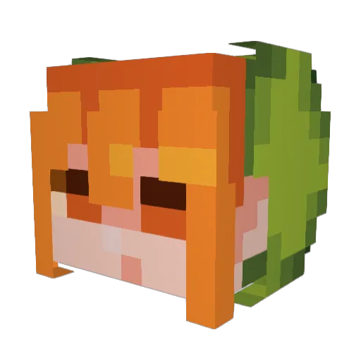 Sweetgal Minecraft avatar head, 3D render
