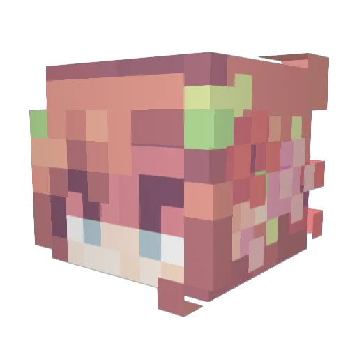 Sweetieclaw Minecraft avatar head, 3D render
