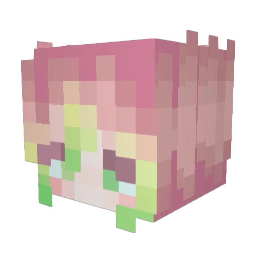 Sweetieline Minecraft avatar head, 3D render