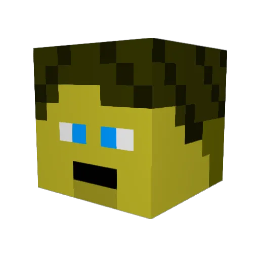 Sweetkick Minecraft avatar head, 3D render