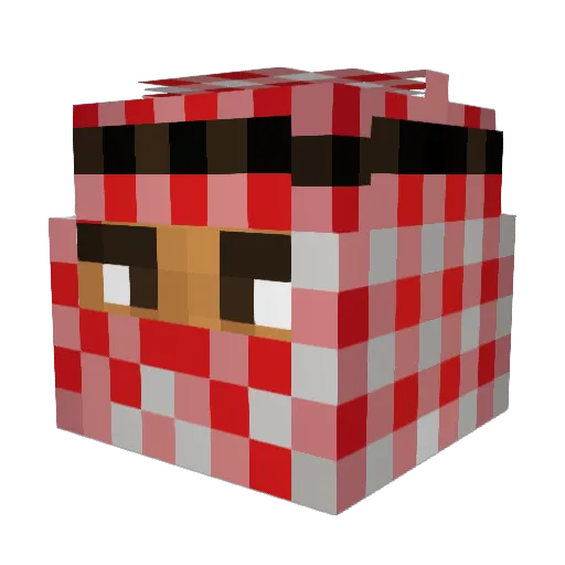 Sweple Minecraft avatar head, 3D render
