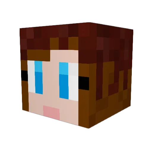 Swerti Minecraft avatar head, 3D render