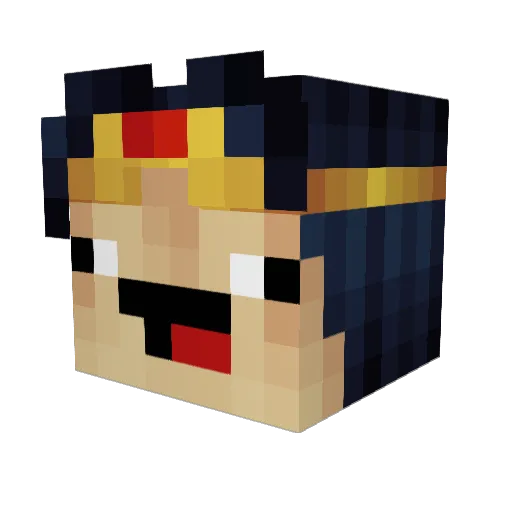 SwervinMervin Minecraft avatar head, 3D render