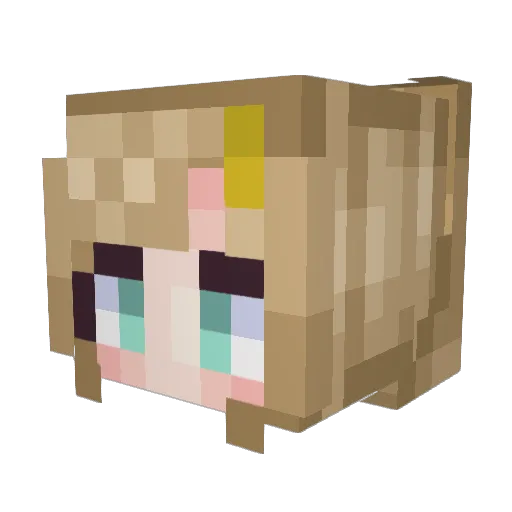Swervy Minecraft avatar head, 3D render