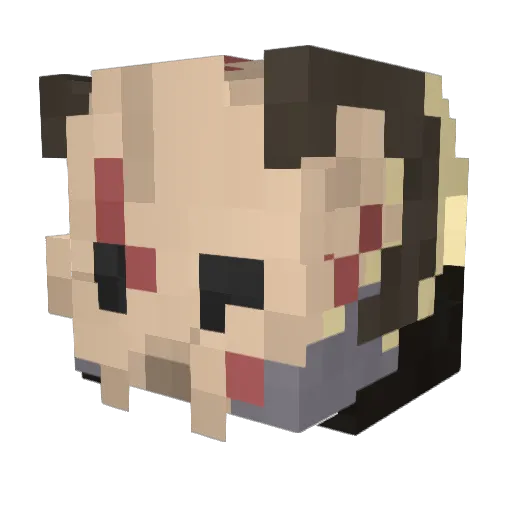 Swhorts Minecraft avatar head, 3D render