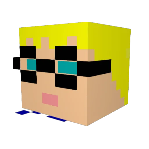 Swift_slide Minecraft avatar head, 3D render