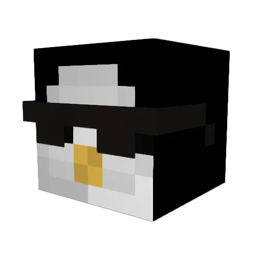 SwiftyPenguin Minecraft avatar head, 3D render