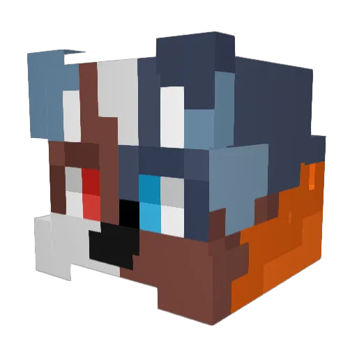 SwiftyWolfie Minecraft avatar head, 3D render