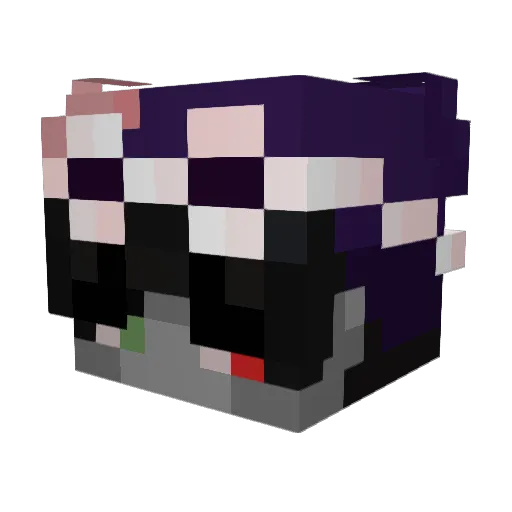 Swimcap Minecraft avatar head, 3D render