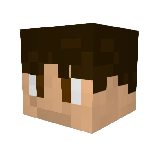 Swindled Minecraft avatar head, 3D render