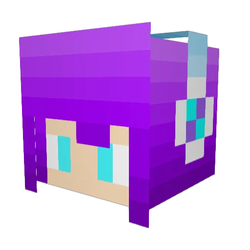 SwirlyRainbowPop Minecraft avatar head, 3D render