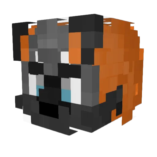 SwissLuckyFox Minecraft avatar head, 3D render
