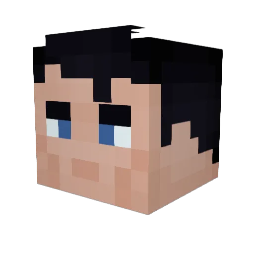 Switching2Gieco Minecraft avatar head, 3D render